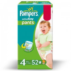 Подгузники-трусики для мальчиков, Pampers (Памперс) 9-14 кг №52 актив бой макси